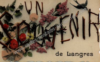 Carte postale ancienne Un Souvenir — Langres (Haute-Marne)