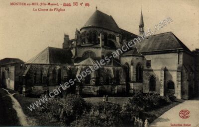 Carte postale ancienne Le Chevet de l'Eglise — Montier-en-Der (Haute-Marne)