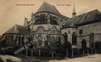 Carte postale ancienne Chevet de l'Eglise — Montier-en-Der (Haute-Marne)