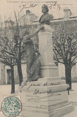 Carte postale ancienne Monument d'Auguste LAURENT — Langres (Haute-Marne)