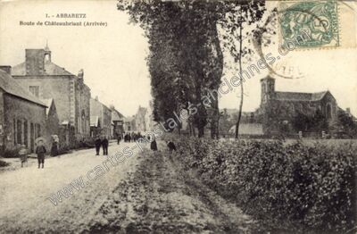 Carte postale ancienne Route de Châteaubriant (Arrivée) — Abbaretz (Loire-Atlantique)