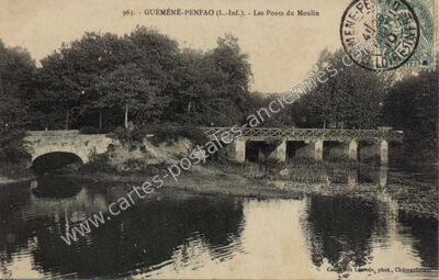 Carte postale ancienne Les Ponts du Moulin — Guémené-Penfao (Loire-Atlantique)
