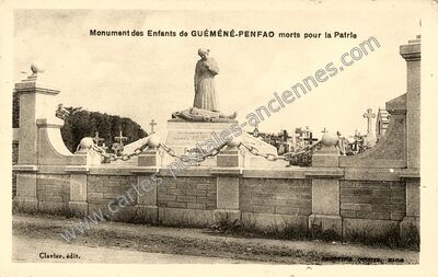 Carte postale ancienne Monument des Enfants morts pour la Patrie — Guémené-Penfao (Loire-Atlantique)