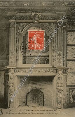 Carte postale ancienne Château de Goulaine — Cheminée du Grand Salon — Haute-Goulaine (Loire-Atlantique)