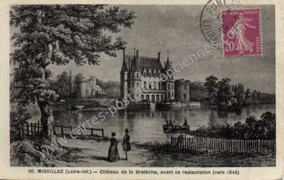 Carte postale ancienne Château de la Bretèche, avant sa restauration — Missillac (Loire-Atlantique)