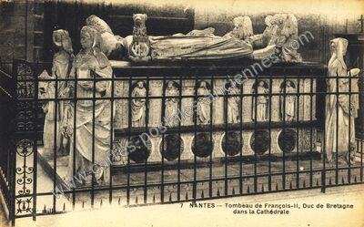 Carte postale ancienne Tombeau de François-II, Duc de Bretagne dans la Cathédrale — Nantes (Loire-Atlantique)