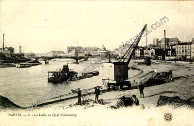 Carte postale ancienne La Loire au Quai Richebourg — Nantes (Loire-Atlantique)
