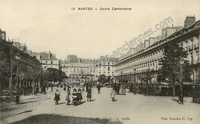 Carte postale ancienne Cours Cambronne — Nantes (Loire-Atlantique)