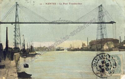 Carte postale ancienne Le Pont Transbordeur — Nantes (Loire-Atlantique)