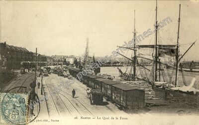 Carte postale ancienne Le Quai de la Fosse — Nantes (Loire-Atlantique)