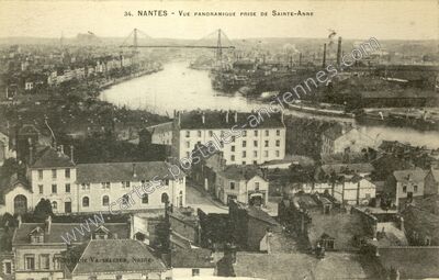 Carte postale ancienne Vue panoramique prise de Sainte-Anne — Nantes (Loire-Atlantique)