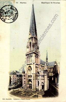 Carte postale ancienne Basilique St-Nicolas — Nantes (Loire-Atlantique)