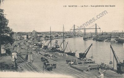 Carte postale ancienne Le Port - Vue générale des Quais — Nantes (Loire-Atlantique)