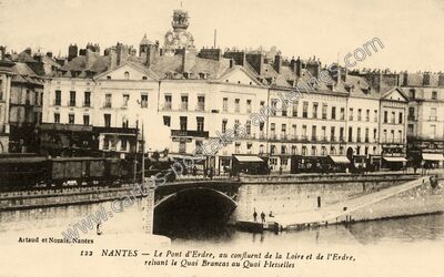 Carte postale ancienne Le Pont d'Erdre, au confluent de la Loire et de l'Erdre — Nantes (Loire-Atlantique)