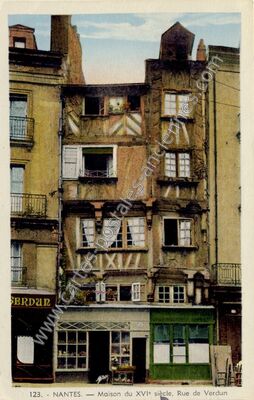Carte postale ancienne Maison du XVIe siècle, Rue de Verdun — Nantes (Loire-Atlantique)