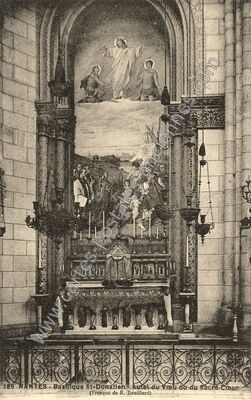 Carte postale ancienne Basilique St-Donatien - Autel du Vœu ou du Sacré-Cœur — Nantes (Loire-Atlantique)