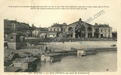 Carte postale ancienne La Gare d'Orléans, au quai de Richebourg — Nantes (Loire-Atlantique)