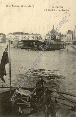 Carte postale ancienne La Nacelle du Pont à Transbordeur — Nantes (Loire-Atlantique)