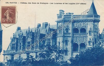 Carte postale ancienne Château des Ducs de Bretagne - Les Lucarnes et les Logglas (XVe siècle) — Nantes (Loire-Atlantique)
