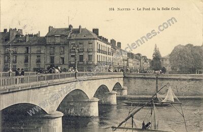 Carte postale ancienne Le Pont de la Belle Croix — Nantes (Loire-Atlantique)