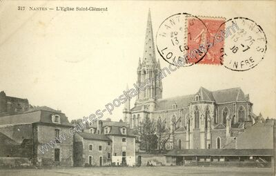 Carte postale ancienne L'Eglise Saint-Clément — Nantes (Loire-Atlantique)