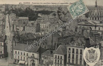 Carte postale ancienne Panorama des quartiers Launay et Lamoricière (Nord) — Nantes (Loire-Atlantique)