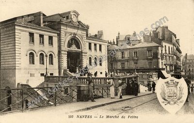 Carte postale ancienne Le Marché de Feltre — Nantes (Loire-Atlantique)