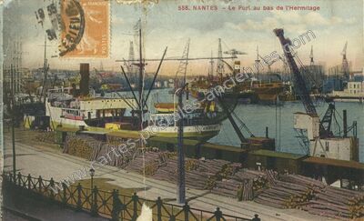 Carte postale ancienne Le Port au bas de l'Hermitage — Nantes (Loire-Atlantique)