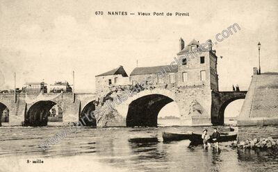 Carte postale ancienne Vieux Pont de Pirmil — Nantes (Loire-Atlantique)