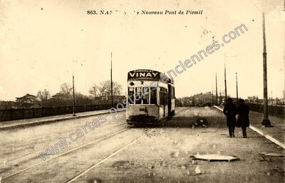 Carte postale ancienne Le Nouveau Pont de Pirmil — Nantes (Loire-Atlantique)