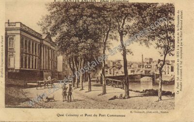 Carte postale ancienne Quai Ceineray et Pont du Port Communeau — Nantes (Loire-Atlantique)