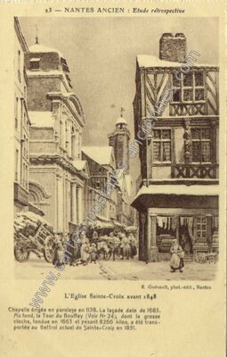 Carte postale ancienne L'Eglise Sainte-Croix — Nantes (Loire-Atlantique)