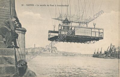 Carte postale ancienne La nacelle du Pont à transbordeur — Nantes (Loire-Atlantique)
