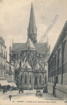 Carte postale ancienne L'abside de la Basilique Saint-Nicolas — Nantes (Loire-Atlantique)