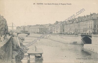 Carte postale ancienne Les Quais Brancas et Duguay-Trouin — Nantes (Loire-Atlantique)