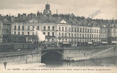 Carte postale ancienne Le pont d'Erdre, au confluent de la Loire et de l'Erdre — Nantes (Loire-Atlantique)