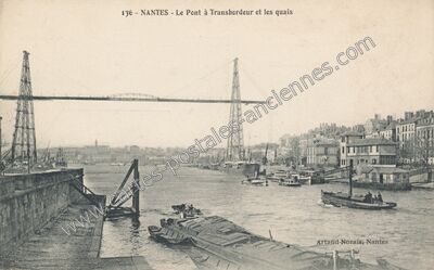 Carte postale ancienne Le Pont à Transbordeur et les quais — Nantes (Loire-Atlantique)