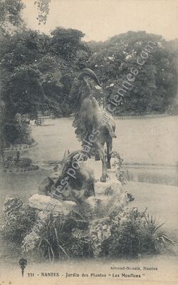 Carte postale ancienne Jardin des Plantes " Les Mouflons — Nantes (Loire-Atlantique)