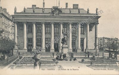 Carte postale ancienne Le Palais de la Bourse — Nantes (Loire-Atlantique)