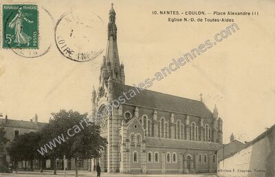 Carte postale ancienne Place Alexandre III - Eglise N.-D. de Toutes-Aides — Nantes (Loire-Atlantique)
