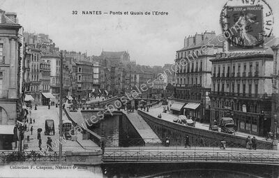 Carte postale ancienne Ponts et Quais de l'Erdre — Nantes (Loire-Atlantique)