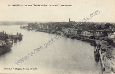 Carte postale ancienne Vue vers l'Entrée du Port, prise du Transbordeur — Nantes (Loire-Atlantique)