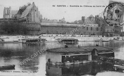 Carte postale ancienne Ensemble du Château au bord de la Loire — Nantes (Loire-Atlantique)