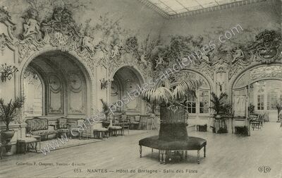 Carte postale ancienne Hôtel de Bretagne - Salle des Fêtes — Nantes (Loire-Atlantique)