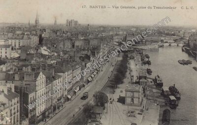 Carte postale ancienne Vue Générale, prise du Transbordeur — Nantes (Loire-Atlantique)