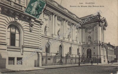 Carte postale ancienne Entrée du Musée des Beaux-Arts — Nantes (Loire-Atlantique)
