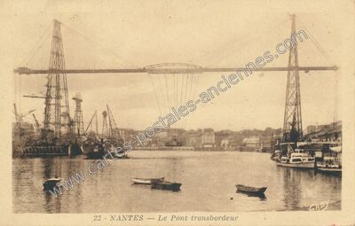 Carte postale ancienne Le Pont transbordeur — Nantes (Loire-Atlantique)