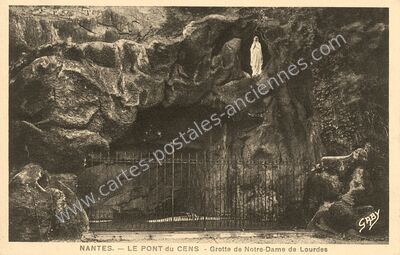 Carte postale ancienne Le Pont du Cens - Grotte de Notre-Dame de Lourdes — Nantes (Loire-Atlantique)