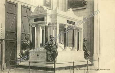 Carte postale ancienne Le Tombeau du Général de Lamoricière — Nantes (Loire-Atlantique)