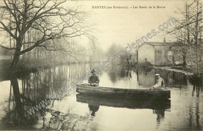 Carte postale ancienne Les Bords de la Maine — Nantes (Loire-Atlantique)